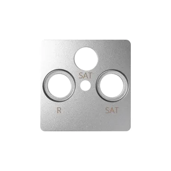 Elektrická zásuvka Kryt pro zásuvku anténní R+TV+SAT+SAT, Simon 82 82038-93, hliníková