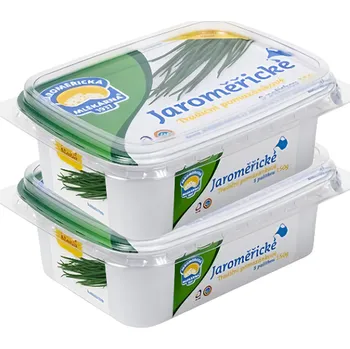 Přepuštěné máslo Jaroměřická Mlékárna Jaroměřické Tradiční pomazánkové s pažitkou 2 x 150g 300g