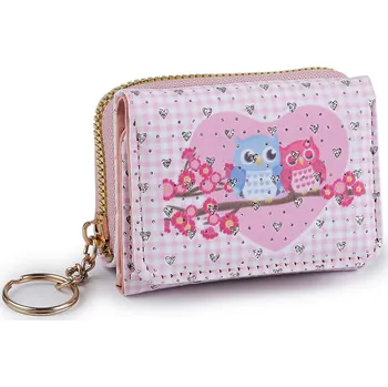 Mini peněženka dětská 7x8,5 cm, velké, 15 růžová nejsv. sova
