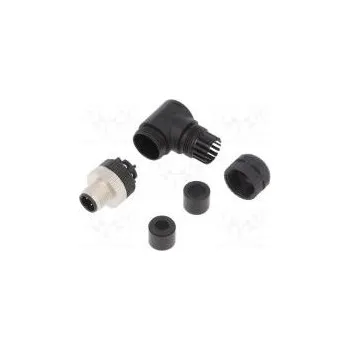 Elektrická zásuvka Zástrčka M12 PIN 4 vidlice kód D-Ethernet na kabel IP67 250V