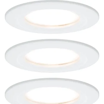 Bodové svítidlo Paulmann 93496 LED Coin Nova round, set kulatých bodovek v matně bílé úpravě, LED 3x6,5W 2700K tříkrokové stmívání, prům. 7,8cm, IP44