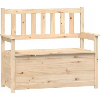 Dřevěná borovicová lavice s opěradlem 112,5 x 51,5 x 96,5 cm