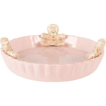 Nádobí Růžová keramická mísa Perníček Gingerbread - Ø 23*7 cm