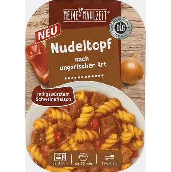 Konzervované maso Meine Mahlzeit Hrnec s těstovinami na maďarský způsob s vepřovým masem 300 g - originál z Německa