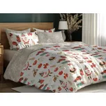 FARO Vánoční povlečení ze saténového mikrovlákna 140x200 + 70x90 cm - Holly Jolly 004