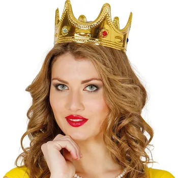 Karnevalový doplněk Guirca Koruna pro královnu - zlatá