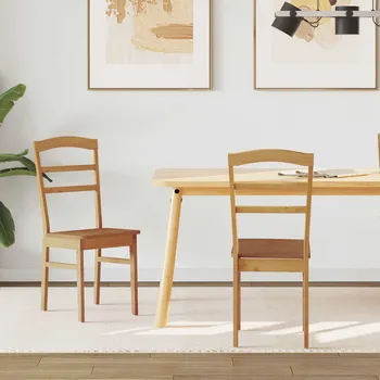 Jídelní židle 2 pcs Přírodní Masivní gumové dřevo