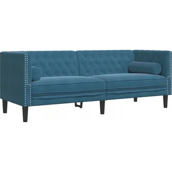 Pohovka Třímístná pohovka Chesterfield modrá 194 x 74,5 x 70,5 cm