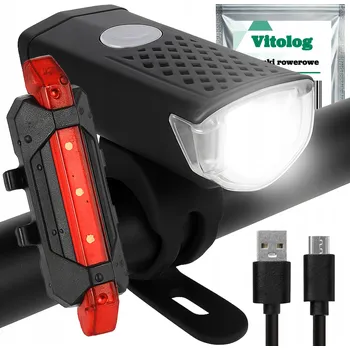 Cyklosvítilna 2x Světlo na kolo Přední Zadní na Řídítka Silné LED USB Světlo Akumulátor