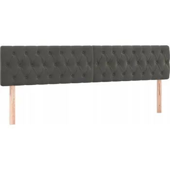 Čelo postele sametové tmavě šedé 200 x 7 x 78/88 cm