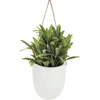 umělá květina UMĚLÁ ROSTLINA v květináči závěsná juka 13x38,5 cm