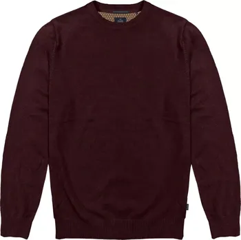 Pánský svetr Velký pánský hladký svetr přes hlavu Double Urban Outfitters KNIT-8019 bordó (5XL)