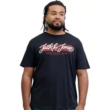 Pánské tričko Velké pánské tričko s potiskem Jack & Jones 12279834 tmavě modré (5XL)