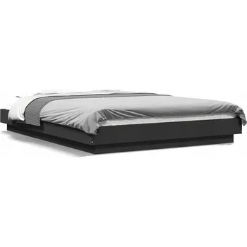 Postel Rám postele Moderní Dřevěný Černý 140x212x23 cm