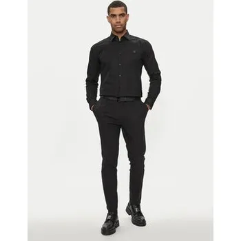 Pánská móda Hugo Košile Ermo 50505315 Černá Slim Fit S