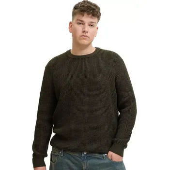 Pánský svetr Velký pánský svetr přes hlavu Jack & Jones 12287722 tmavě zelený (5XL)