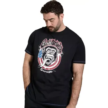 Pánské tričko Velké pánské tričko s krátkým rukávem a velkým potiskem Duke Birkenhead černé (6XL)