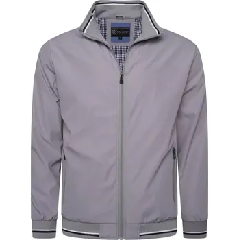 Oblečení a móda Velká pánská lehká bomber bunda se stojáčkem Kam 444 světle šedá (5XL)