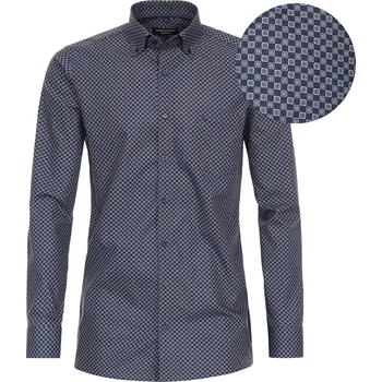Pánská košile Pánská velká vzorovaná košile s dlouhým rukávem Casa Moda 334168800-100 námořnická modrá (54R)
