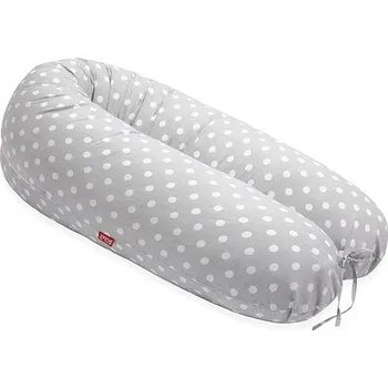 SCAMP Kojící polštář 155 × 30 cm, GreyWhiteDots