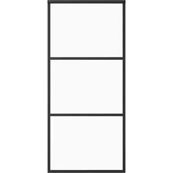 Interiérové dveře Posuvné skleněné dveře ESG 90 x 205 cm čiré a černé