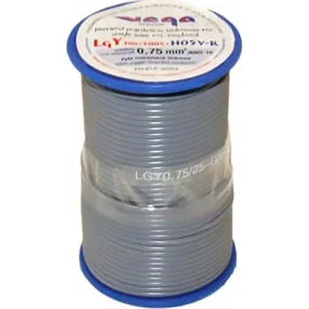 elektrický kabel Kabel LGY/H05V-K 0,75 mm2 25 m Šedý