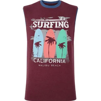 Pánská móda Velké pánské boxerky bez rukávů Kam 5728 maroon (2XL)