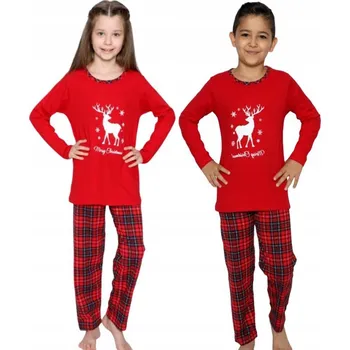 Dětské vánoční pyžamo bavlněné velikost 164