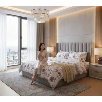 Povlečení Sada povlečení 3 ks, květinový vzor růžovo-fialový, 100% bavlna, do ložnice, 220 × 200 cm