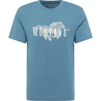 Pánské tričko Velké pánské tričko Mustang 1016858-5180 s krátkým rukávem a potiskem modré (6XL)