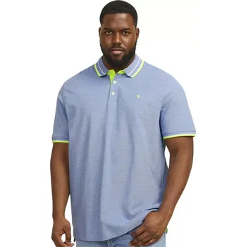 Pánská košile Pánská velká polokošile s límečkem Jack & Jones 12143859 modrá (5XL)