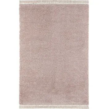 Koberec Růžový silný chlupatý koberec shaggy do obýváku, vzor s třásněmi 200x290cm