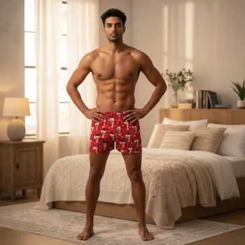 Pánské spodní prádlo Vánoční trenýrky pivo červené Velikost: XXXL