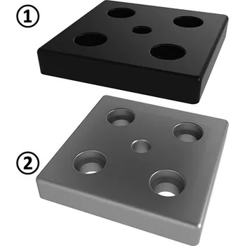 Příslušenství pro plot Transportní a základní deska ZN 100 x 100, práškově lakovaná varianta: M20, povrch: Černá, Průměr díry: D Ø (14,5) M12