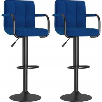 Barová židle Barové židle potažené látkou, modré, 48x47x90-111cm