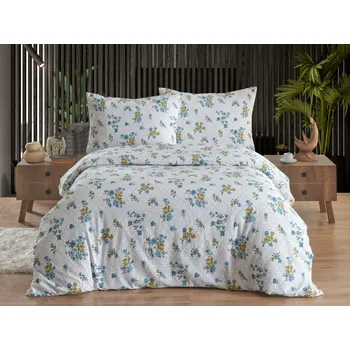 Povlečení Brotex Povlečení krep 140x200, 70x90cm Olivie blue Zapínání: nitěný knoflík