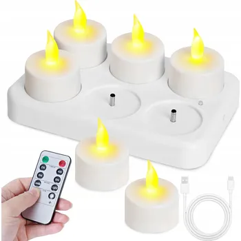 Svíčka 6 KS SVÍČKA LED LAMPIČKA NÁPLŇ DO HŘBITOVNÉ SVÍČKY TEALIGHT Akumulátorová
