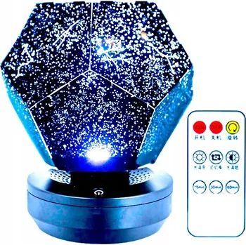 Lampička LED projektorová kouzelná noční lampa OTOČNÁ + DÁLKOVÝ OVLADAČ