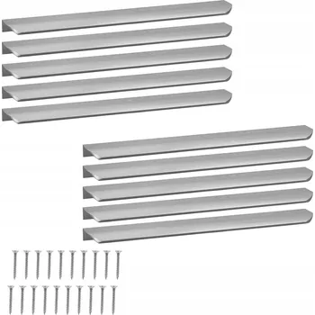 Nábytkové kování Nábytková Úchytka Hranová Moderní Hliníková Stříbrná 340 mm 10 kusů