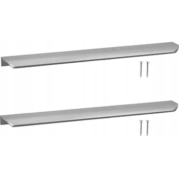 Nábytková Úchytka Hranová Moderní Hliníková Stříbrná 340 mm 2 kusy