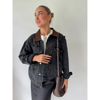 Dámská casual bunda Mishel Riflová bunda s kamínky Velikost: UNI