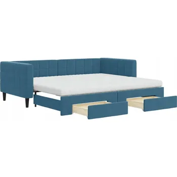 Pohovka Rozkládací pohovka s úložným prostorem modrá, 223 x 100 x 68 cm