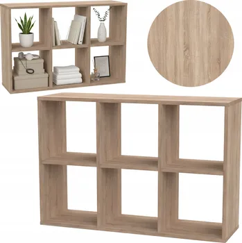 Knihovna Regál na KNIHY Kancelářský Stojící Otevřený Kalax 6 Polic 2x3 100cm Dub Sonoma