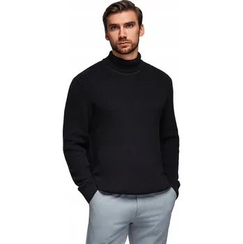 Pánský svetr Ombre svetr OM-SWTN-0162 černý rolák velikost XL