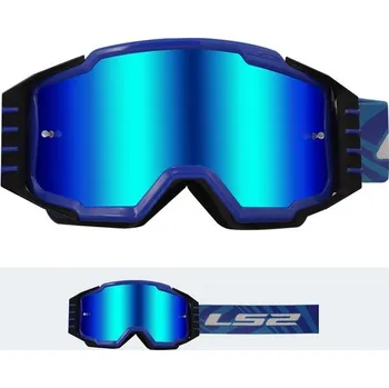 Motodoplněk LS2 CHARGER PRO GOGGLE BLUE WITH IRIDIUM VISOR