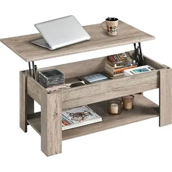 Konferenční stolek Konferenční stolek 613274 gray s výškově nastavitelnou deskou - B YAHEETECH