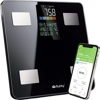 Osobní váha Ruhhy LCD koupelnová váha - analytická černá 20675