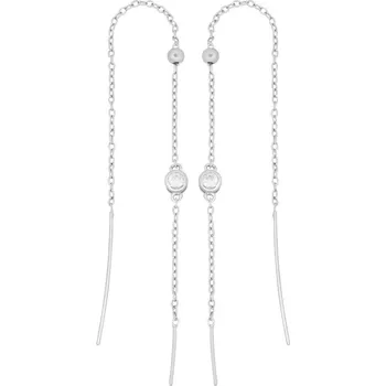 Šperk Stříbrné visací řetízkové náušnice Brunni se stříbrnou kuličkou a Brilliance Zirconia JJJ0253ES