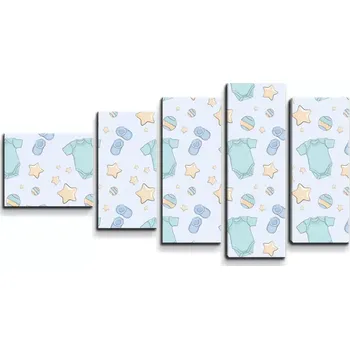 Obraz Sablio Obraz - 5-dílný Dětské oblečky - 100x60 cm