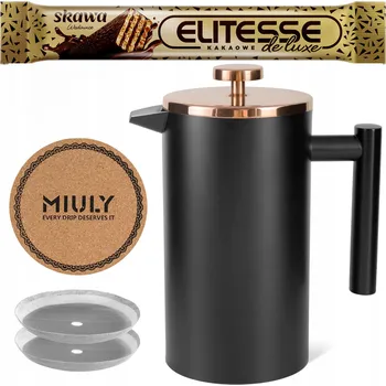 Kávovar MAXMIULY FRENCH PRESS KÁVOVAR 1L STŘÍBRNÝ
